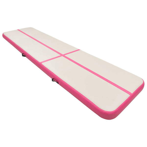 Täytettävä voimistelumatto pumpulla 700x100x15 cm PVC pinkki