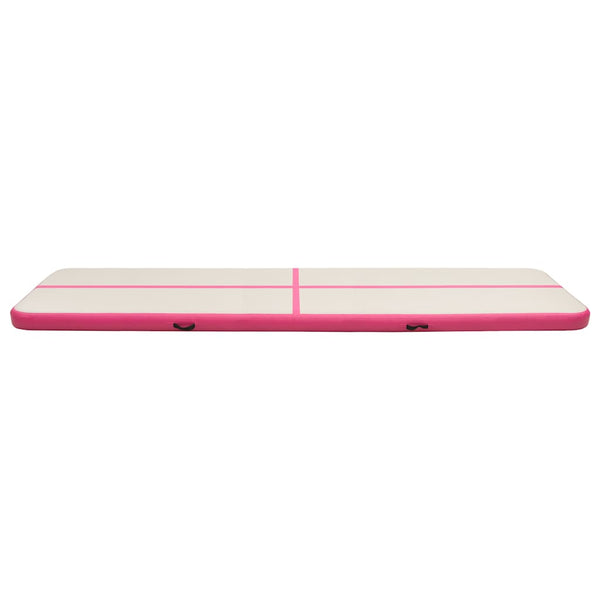 Täytettävä voimistelumatto pumpulla 700x100x15 cm PVC pinkki