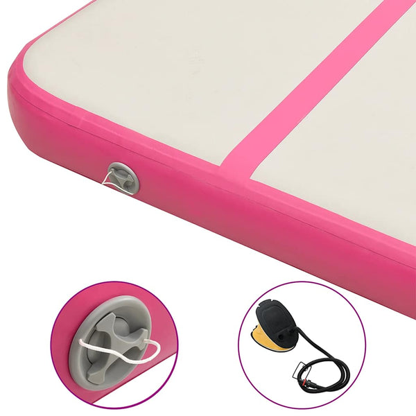 Täytettävä voimistelumatto pumpulla 700x100x15 cm PVC pinkki