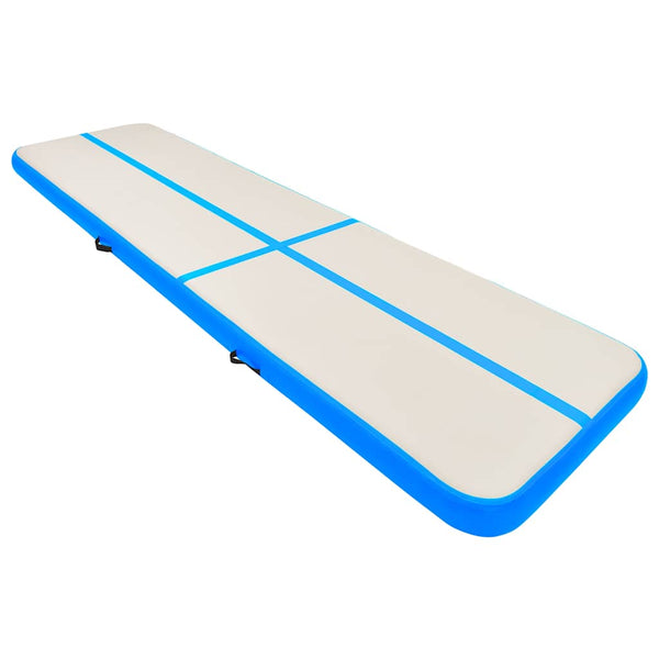 Täytettävä voimistelumatto pumpulla 700x100x15 cm PVC sininen