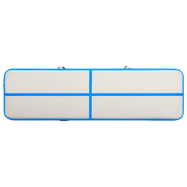 Täytettävä voimistelumatto pumpulla 700x100x15 cm PVC sininen