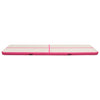 Täytettävä voimistelumatto pumpulla 800x100x15 cm PVC pinkki