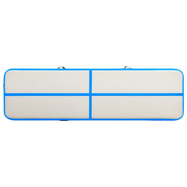 Täytettävä voimistelumatto pumpulla 800x100x15 cm PVC sininen