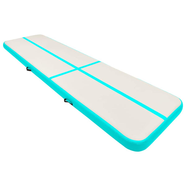 Täytettävä voimistelumatto pumpulla 800x100x15 cm PVC vihreä