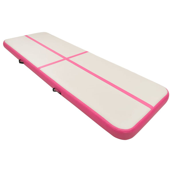 Täytettävä voimistelumatto pumpulla 300x100x20 cm PVC pinkki