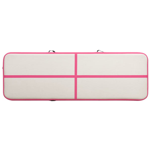 Täytettävä voimistelumatto pumpulla 300x100x20 cm PVC pinkki