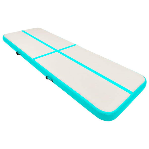 Täytettävä voimistelumatto pumpulla 300x100x20 cm PVC vihreä