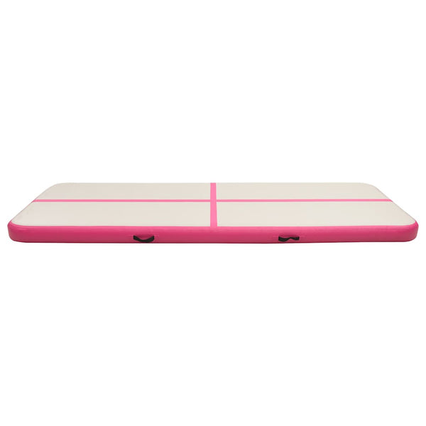 Täytettävä voimistelumatto pumpulla 400x100x20 cm PVC pinkki