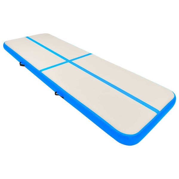 Täytettävä voimistelumatto pumpulla 400x100x20 cm PVC sininen