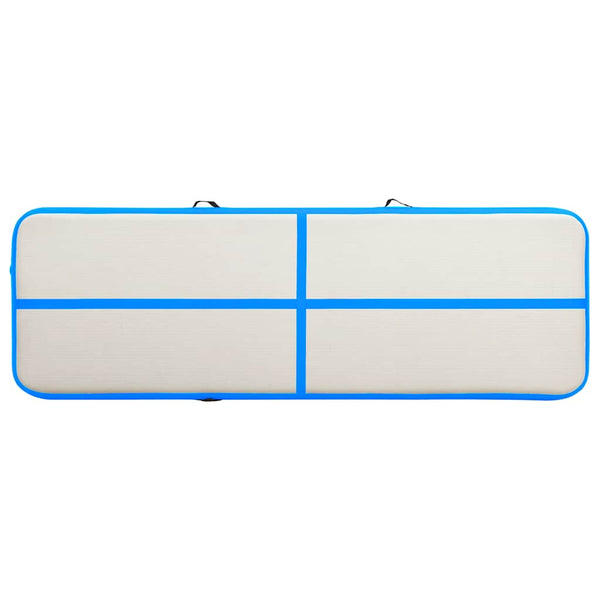 Täytettävä voimistelumatto pumpulla 400x100x20 cm PVC sininen