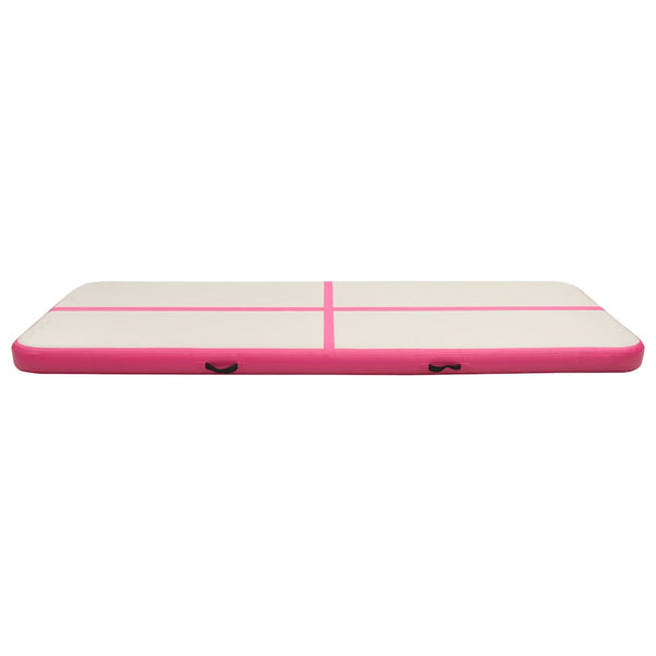 Täytettävä voimistelumatto pumpulla 500x100x20 cm PVC pinkki