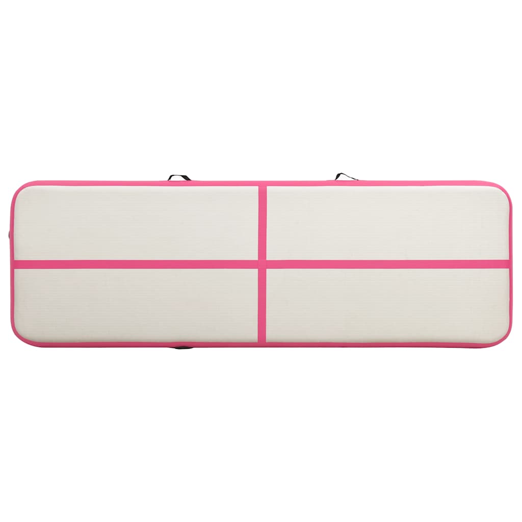 Täytettävä voimistelumatto pumpulla 500x100x20 cm PVC pinkki