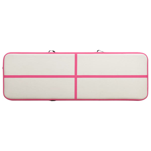 Täytettävä voimistelumatto pumpulla 500x100x20 cm PVC pinkki