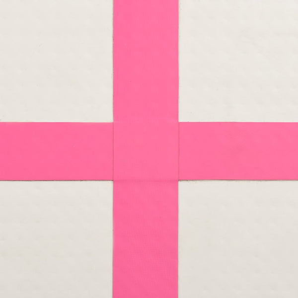 Täytettävä voimistelumatto pumpulla 500x100x20 cm PVC pinkki