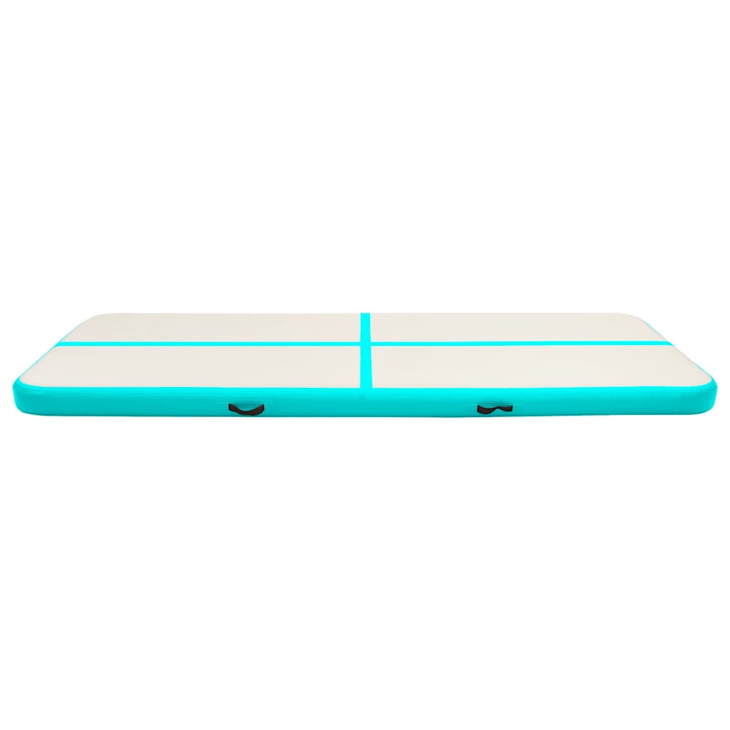 Täytettävä voimistelumatto pumpulla 500x100x20 cm PVC vihreä