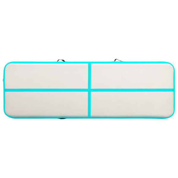 Täytettävä voimistelumatto pumpulla 500x100x20 cm PVC vihreä