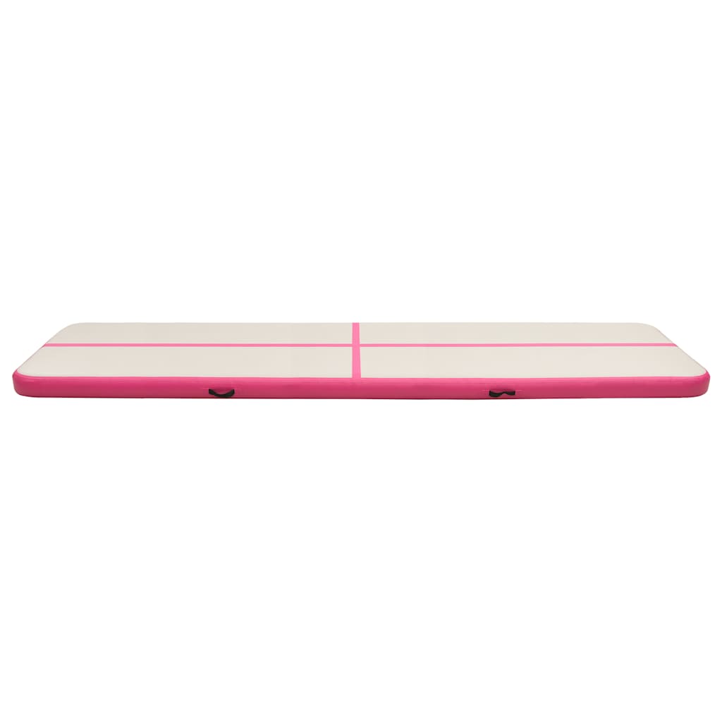 Täytettävä voimistelumatto pumpulla 600x100x20 cm PVC pinkki
