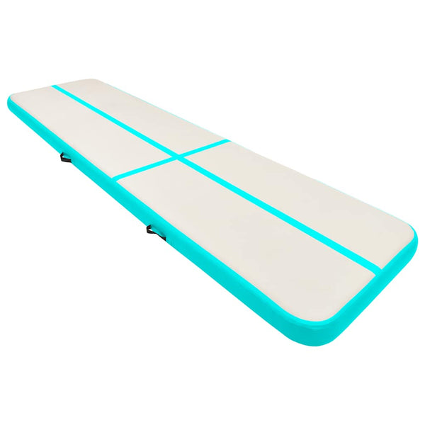 Täytettävä voimistelumatto pumpulla 600x100x20 cm PVC vihreä