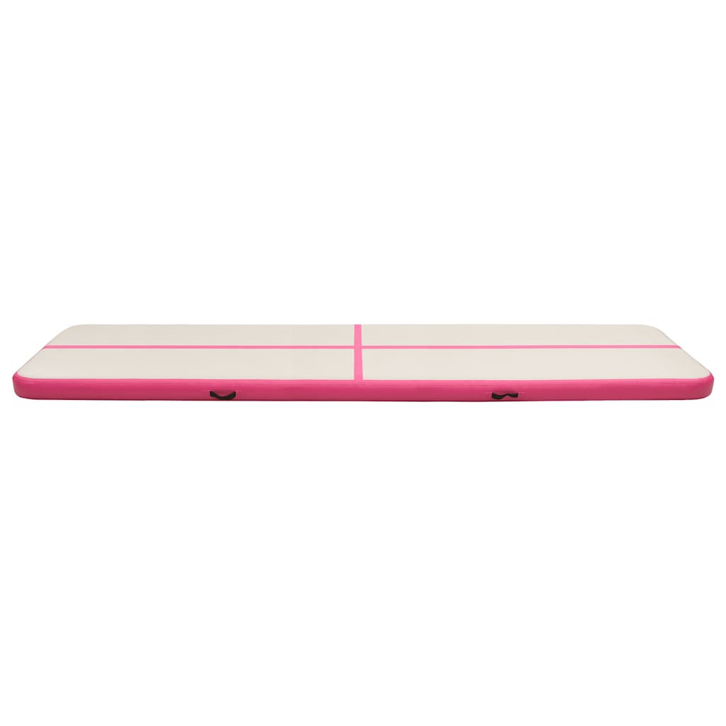 Täytettävä voimistelumatto pumpulla 700x100x20 cm PVC pinkki