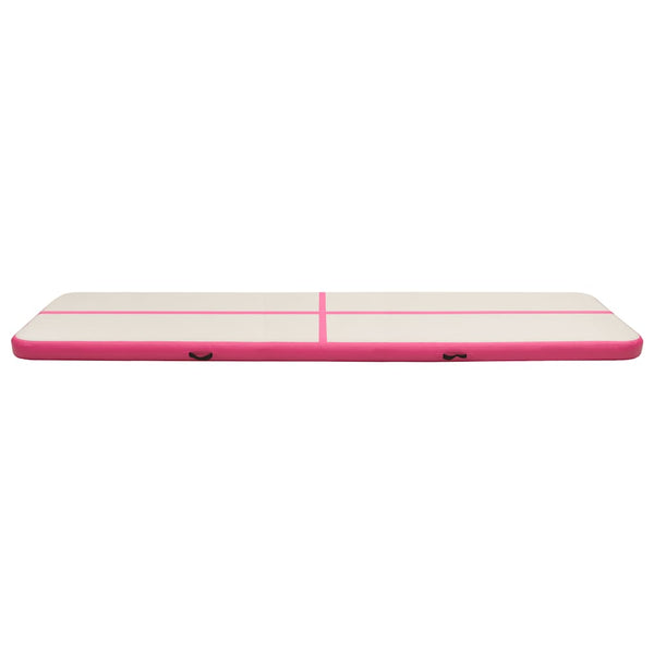 Täytettävä voimistelumatto pumpulla 700x100x20 cm PVC pinkki