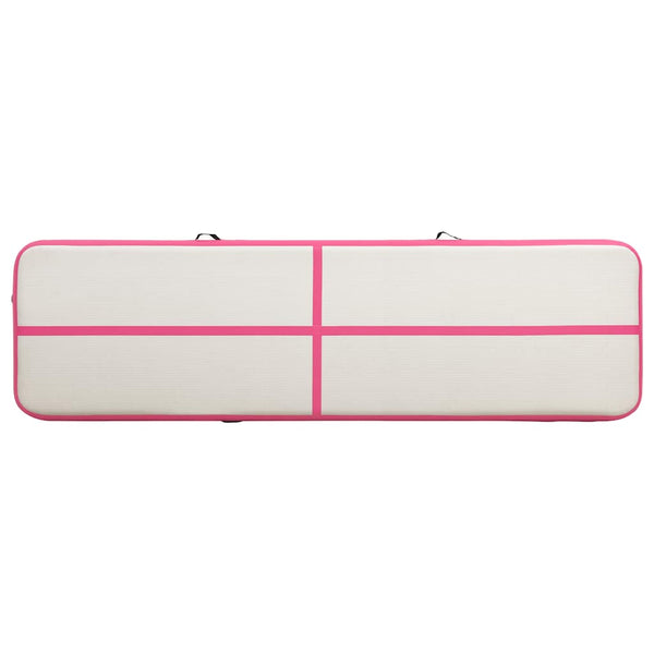 Täytettävä voimistelumatto pumpulla 700x100x20 cm PVC pinkki