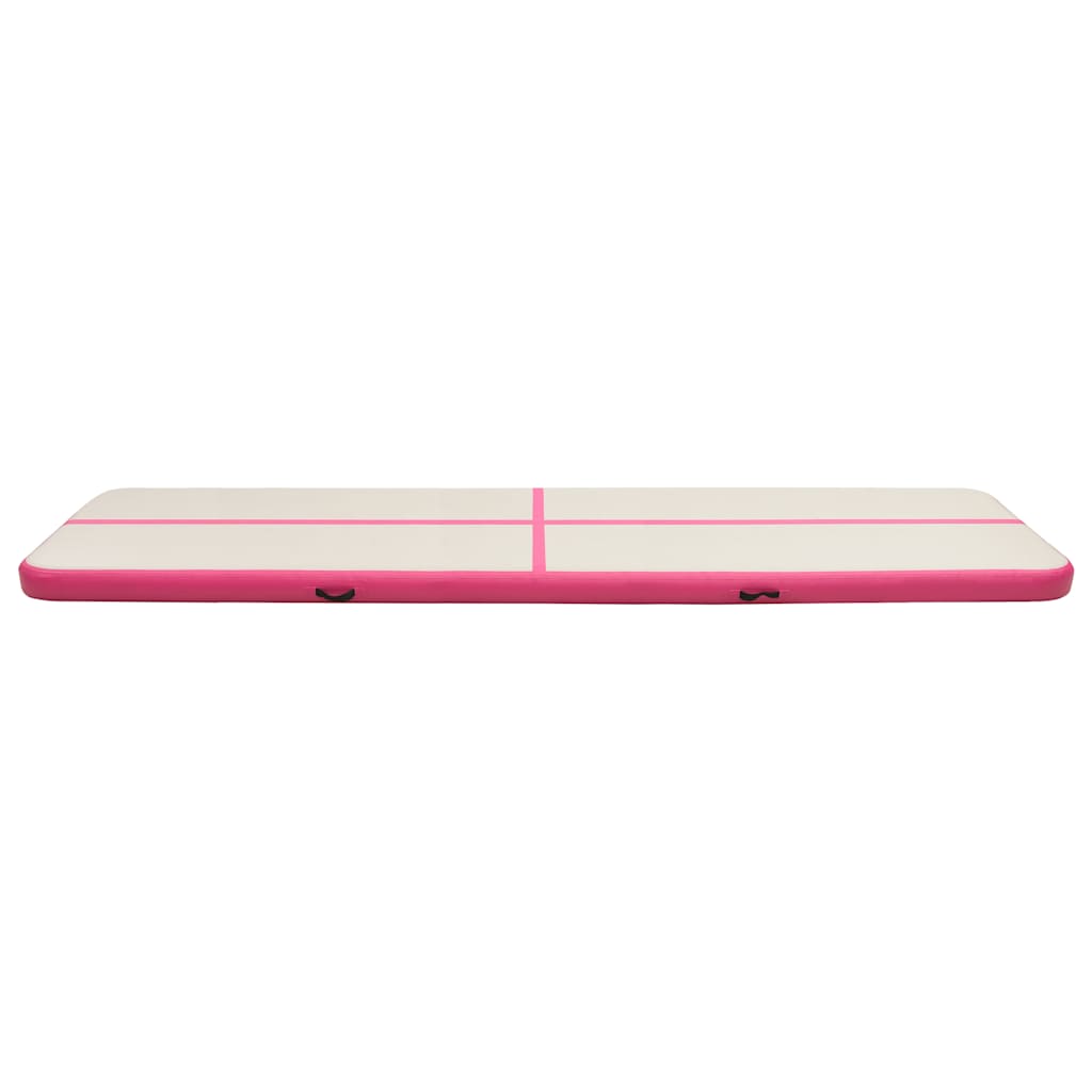 Täytettävä voimistelumatto pumpulla 800x100x20 cm PVC pinkki