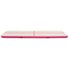 Täytettävä voimistelumatto pumpulla 800x100x20 cm PVC pinkki