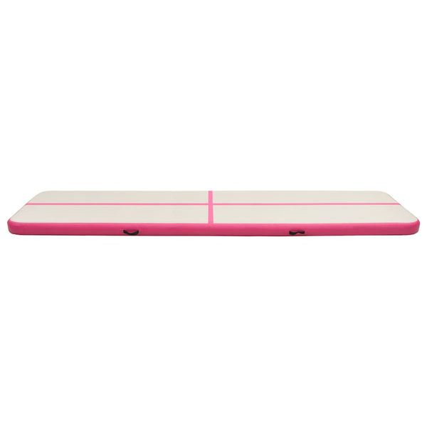 Täytettävä voimistelumatto pumpulla 800x100x20 cm PVC pinkki