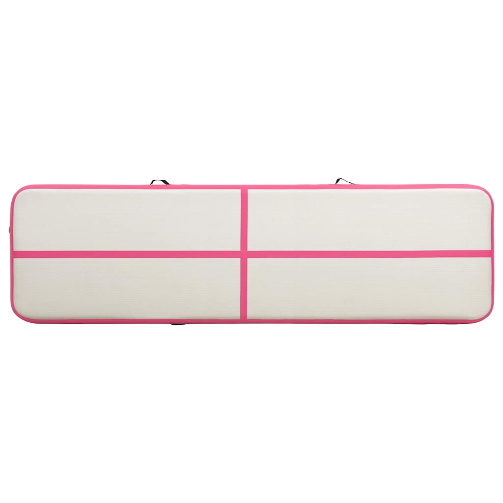 Täytettävä voimistelumatto pumpulla 800x100x20 cm PVC pinkki