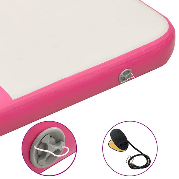 Täytettävä voimistelumatto pumpulla 200x200x10 cm PVC pinkki