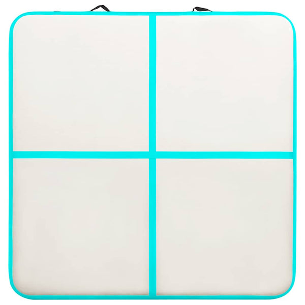Täytettävä voimistelumatto pumpulla 200x200x10 cm PVC vihreä