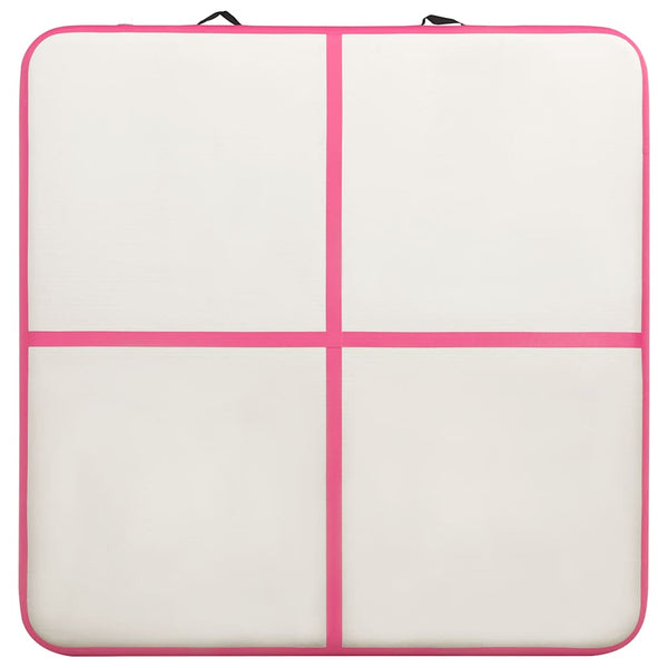 Täytettävä voimistelumatto pumpulla 200x200x15 cm PVC pinkki
