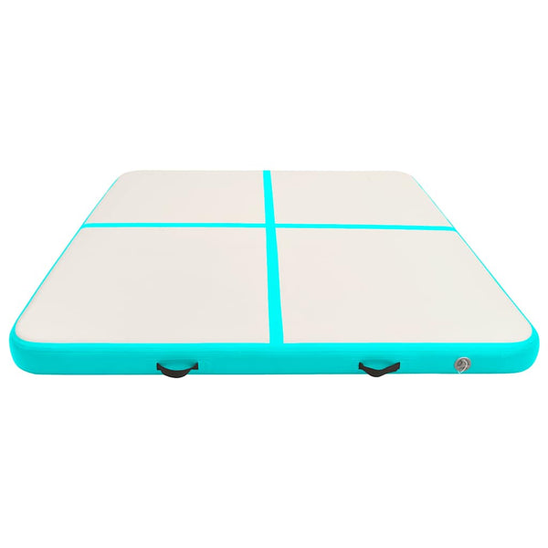 Täytettävä voimistelumatto pumpulla 200x200x15 cm PVC vihreä