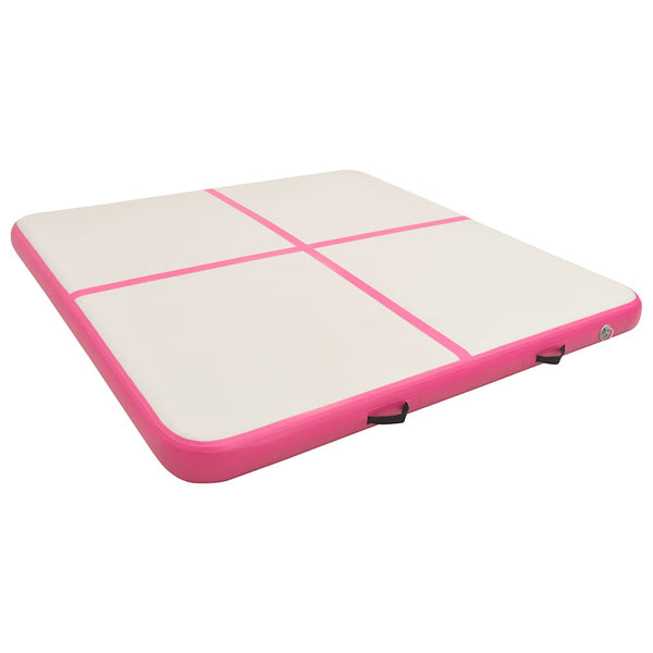 Täytettävä voimistelumatto pumpulla 200x200x20 cm PVC pinkki