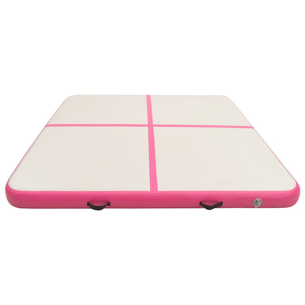 Täytettävä voimistelumatto pumpulla 200x200x20 cm PVC pinkki