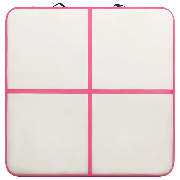 Täytettävä voimistelumatto pumpulla 200x200x20 cm PVC pinkki