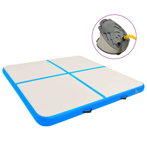 Täytettävä voimistelumatto pumpulla 200x200x20 cm PVC sininen