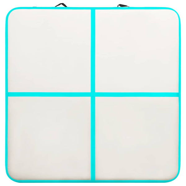 Täytettävä voimistelumatto pumpulla 200x200x20 cm PVC vihreä