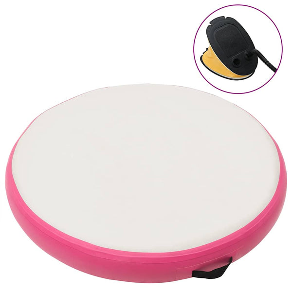 Täytettävä voimistelumatto pumpulla 100x100x10 cm PVC pinkki