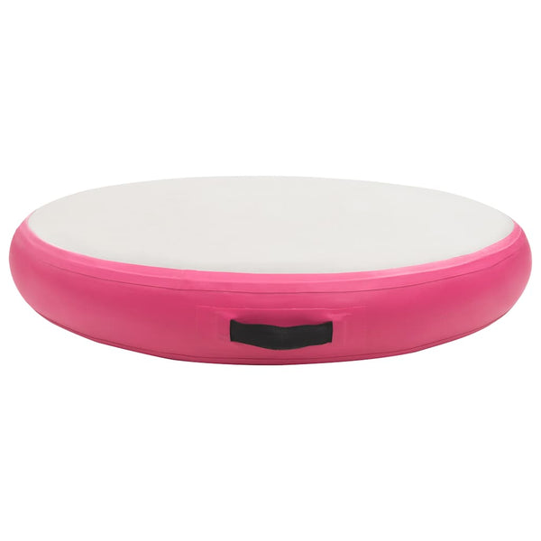 Täytettävä voimistelumatto pumpulla 100x100x15 cm PVC pinkki