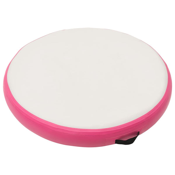 Täytettävä voimistelumatto pumpulla 100x100x20 cm PVC pinkki