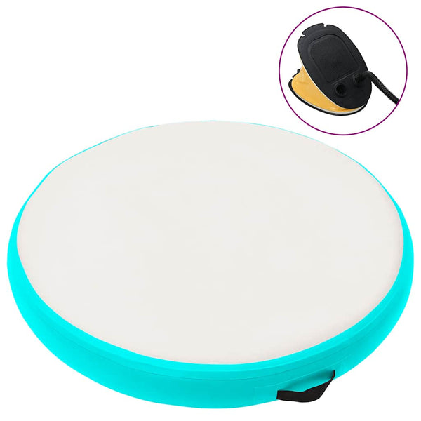 Täytettävä voimistelumatto pumpulla 100x100x20 cm PVC vihreä