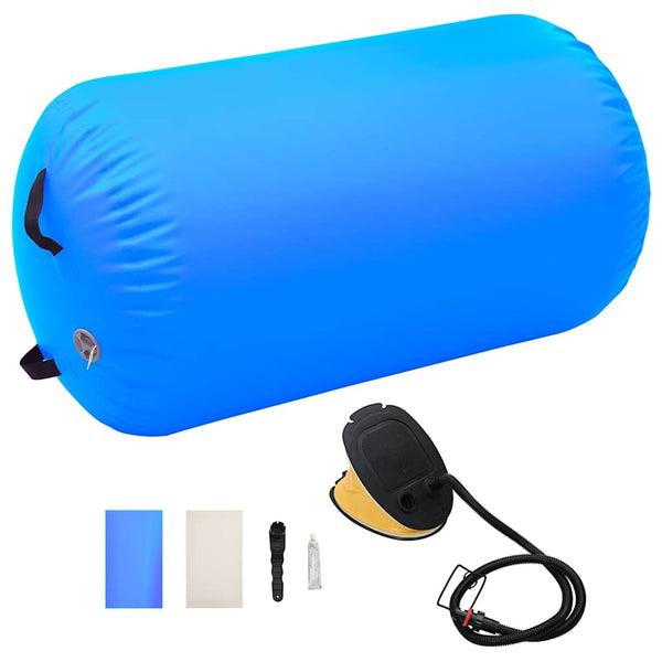 Täytettävä voimistelurulla pumpulla 100x60 cm PVC sininen