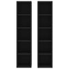 CD-hyllyt 2 kpl musta 21x16x93,5 cm tekninen puu