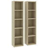 CD-hyllyt 2 kpl Sonoma-tammi 21x16x93,5 cm tekninen puu