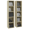 CD-hyllyt 2 kpl Sonoma-tammi 21x16x93,5 cm tekninen puu