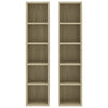 CD-hyllyt 2 kpl Sonoma-tammi 21x16x93,5 cm tekninen puu