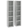CD-hyllyt 2 kpl betoninharmaa 21x16x93,5 cm tekninen puu