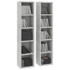 CD-hyllyt 2 kpl betoninharmaa 21x16x93,5 cm tekninen puu