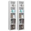 CD-hyllyt 2 kpl korkeakiilto valk. 21x16x93,5 cm tekninen puu
